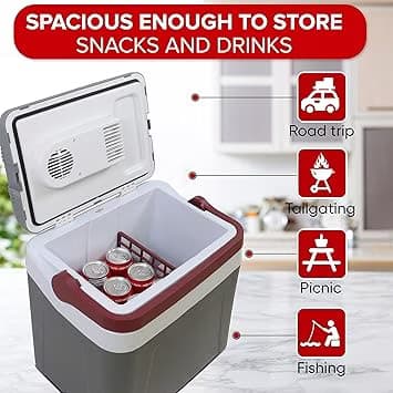 Glacière 12 V compacte pour boissons et collations fraîches